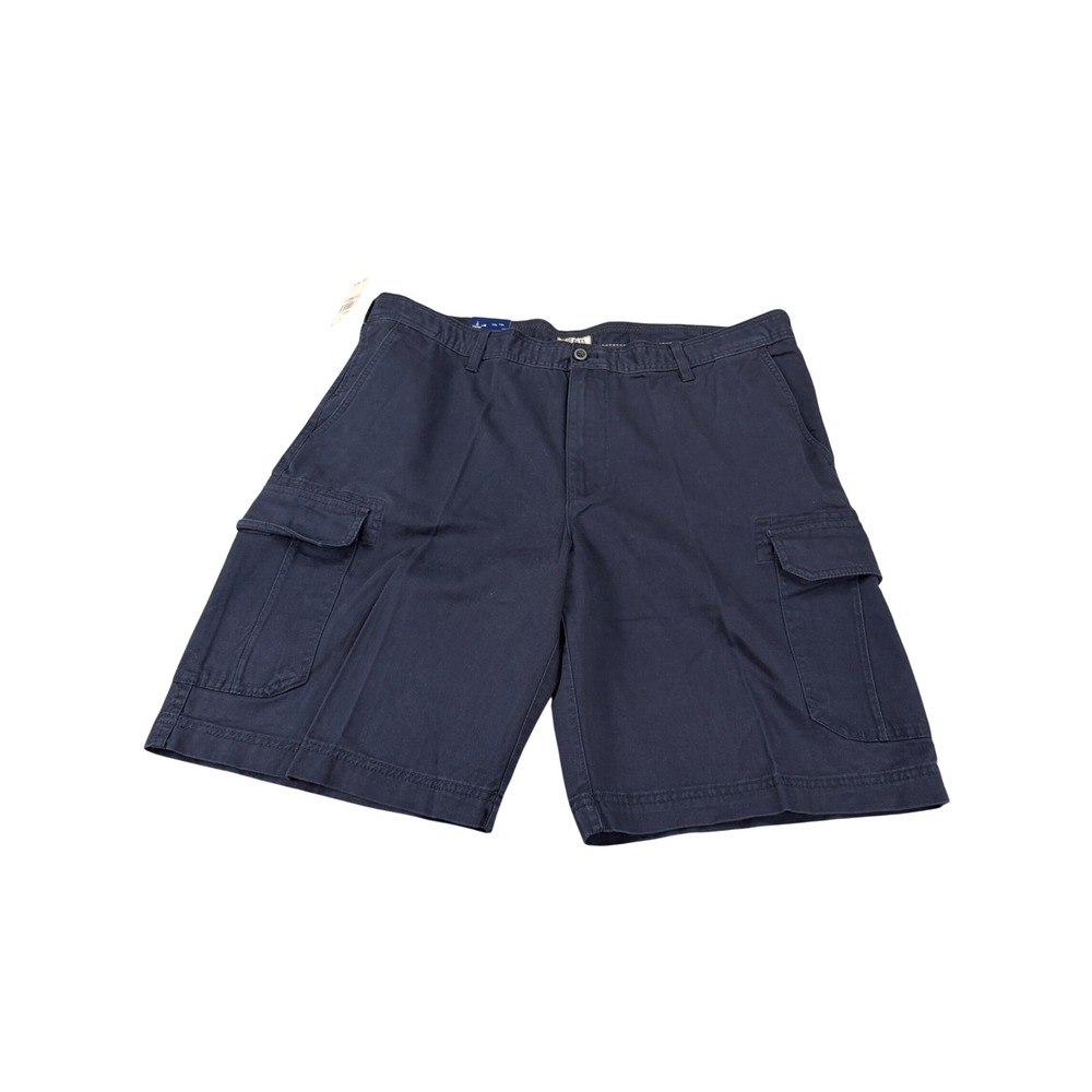 IZOD Mens Cargo Shorts 40 Midnight Navy Blue Flat Front 10.5 Inseam MSRP $60